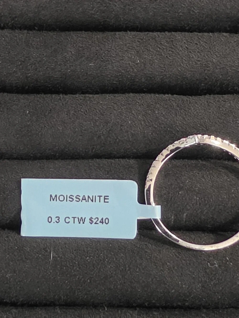 V-shaped Moissanite Ring - Size 9